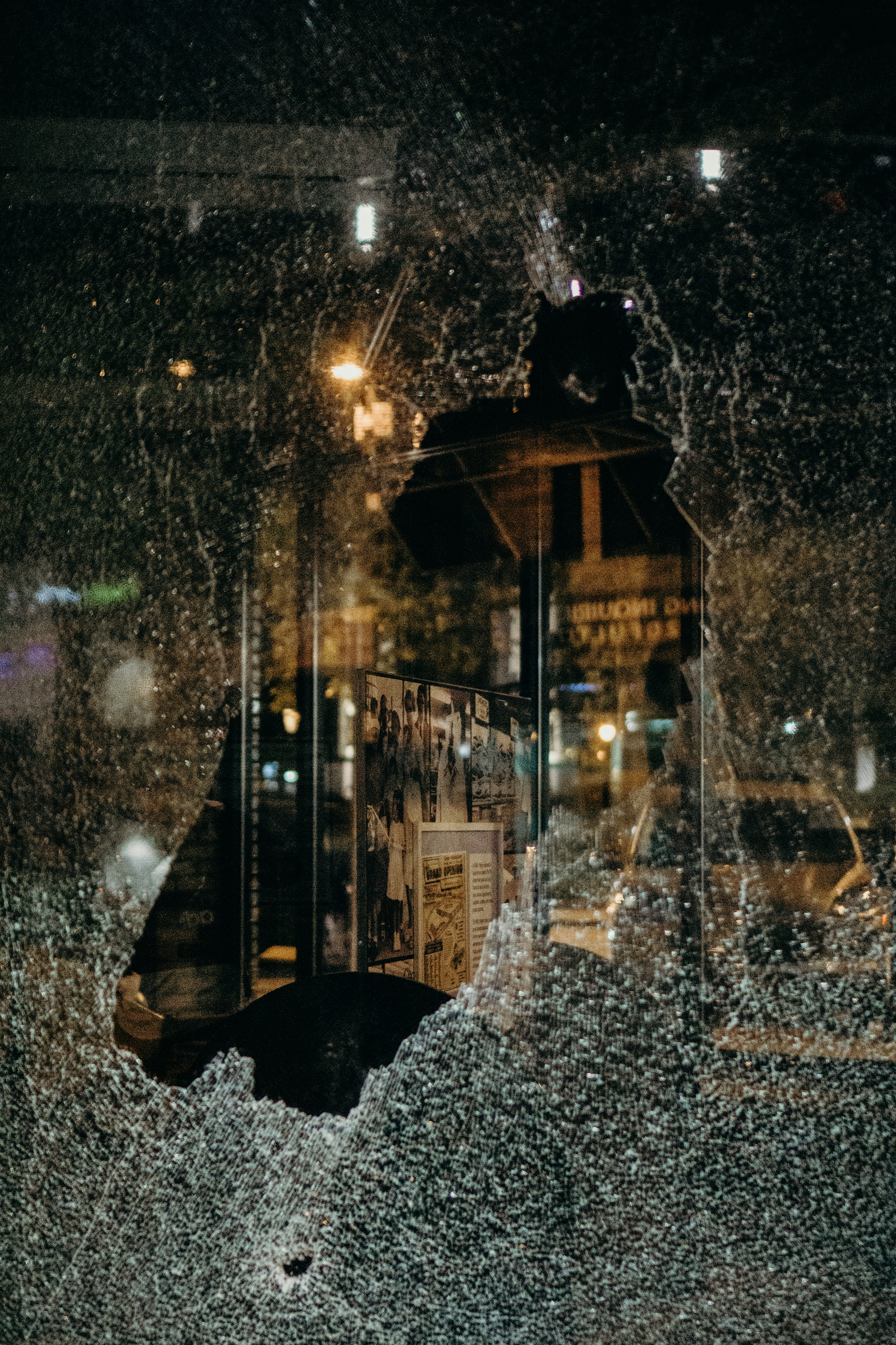 people standing on street during night time