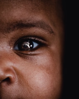 persons face in close up