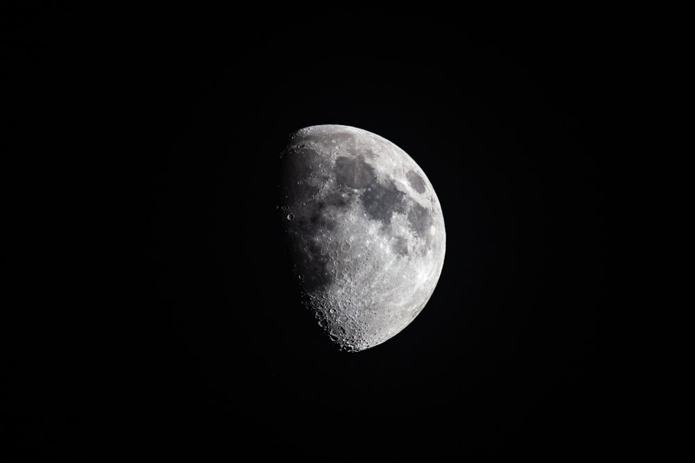 full moon in dark night sky