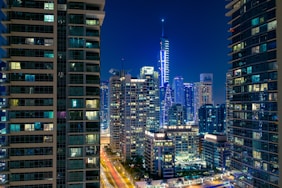city buildings during night time