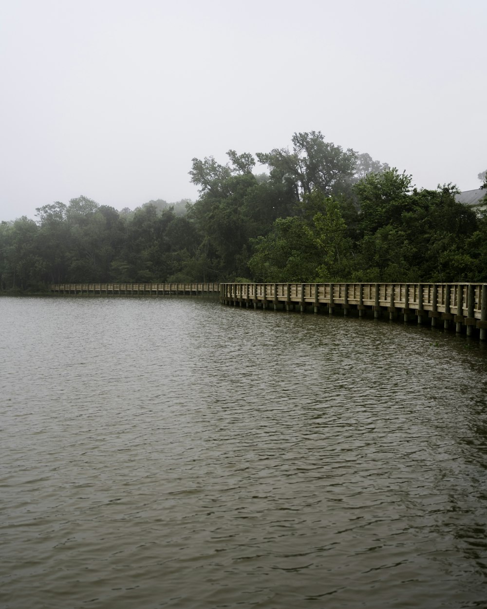 brown wooden bridge over river