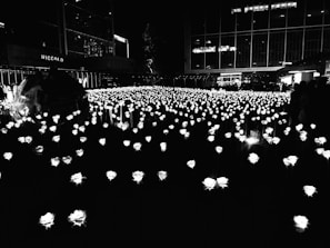 Night view of Murcia’s illuminated Plaza de las Flores with lively atmosphere