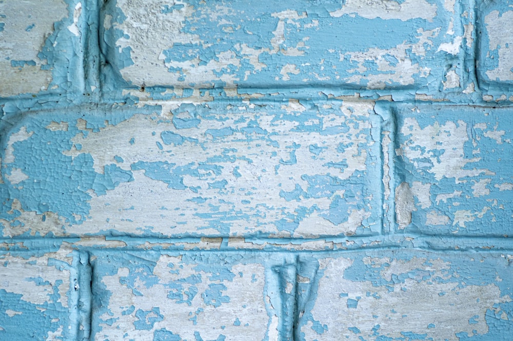 blue and white concrete brick