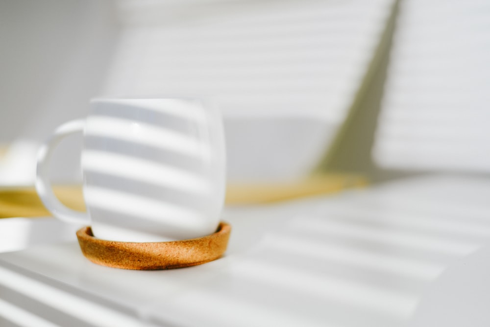 white and brown wooden chair