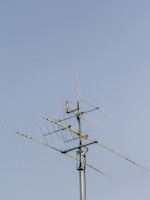A sprawling antenna array against a clear blue sky, ready for contest action.