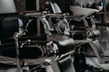 black and silver barber chairs