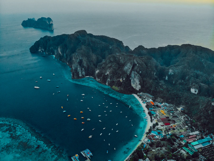Aerial view of a tropical Philippine beach