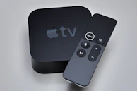 black and blue apple tv remote