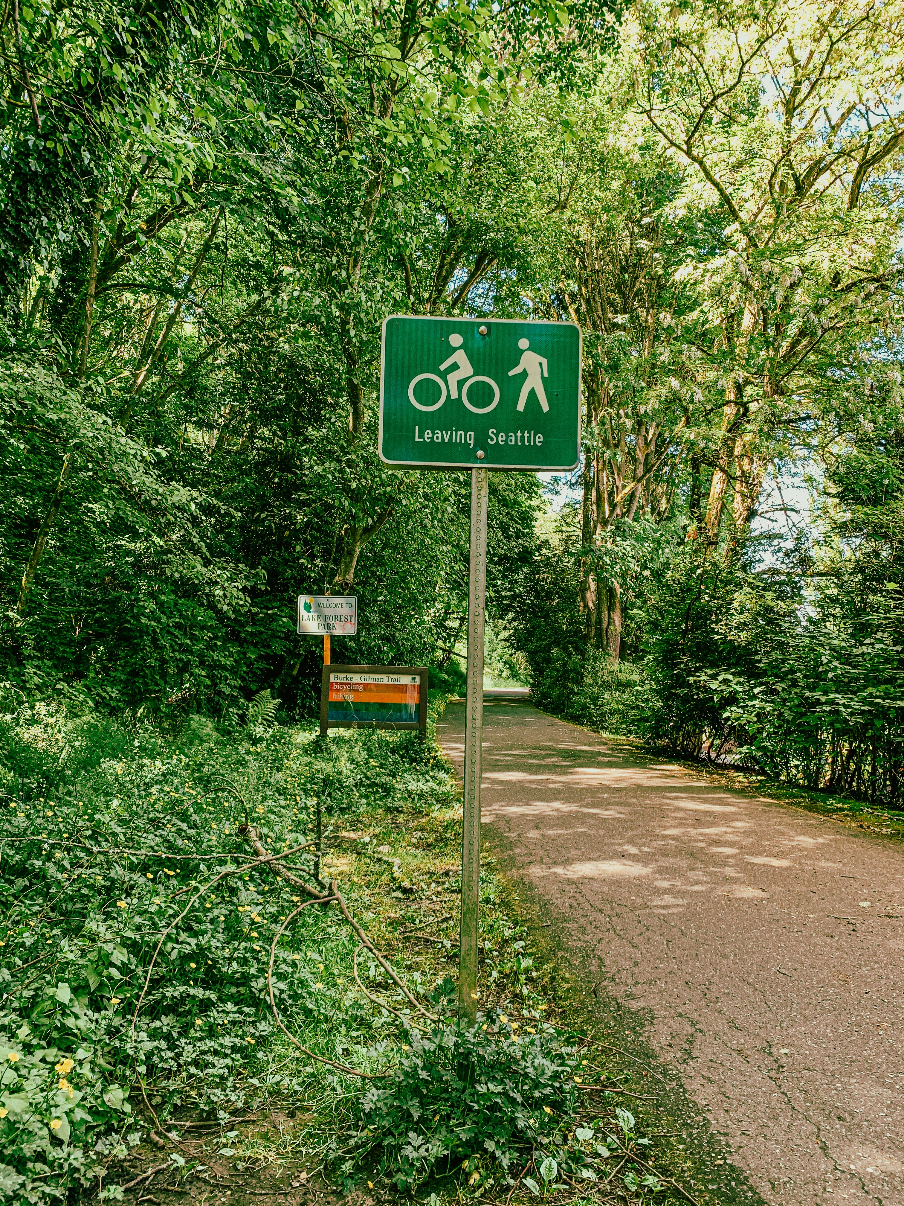 green and yellow road sign