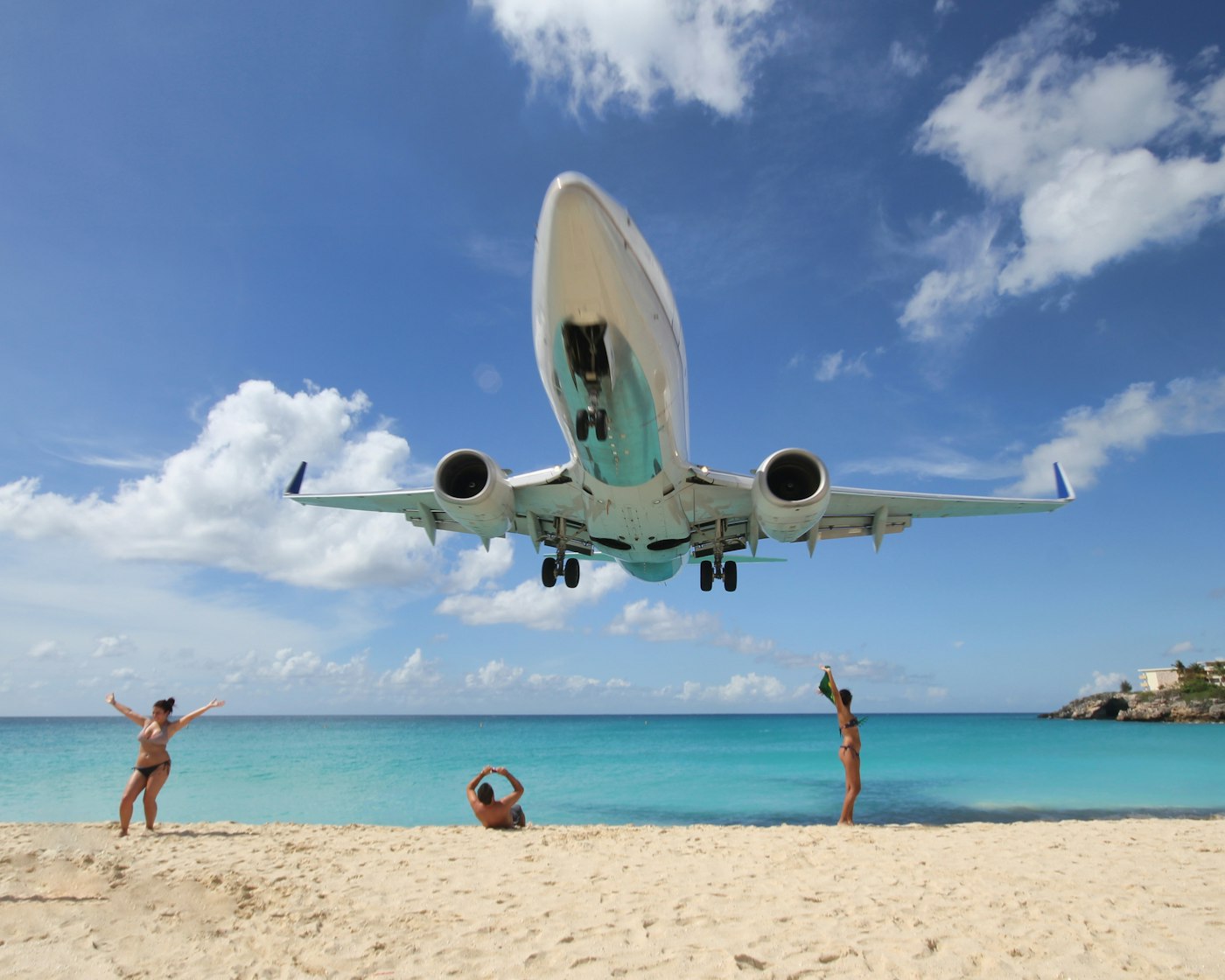 Aerial view of Sint Maarten's coastline and beaches