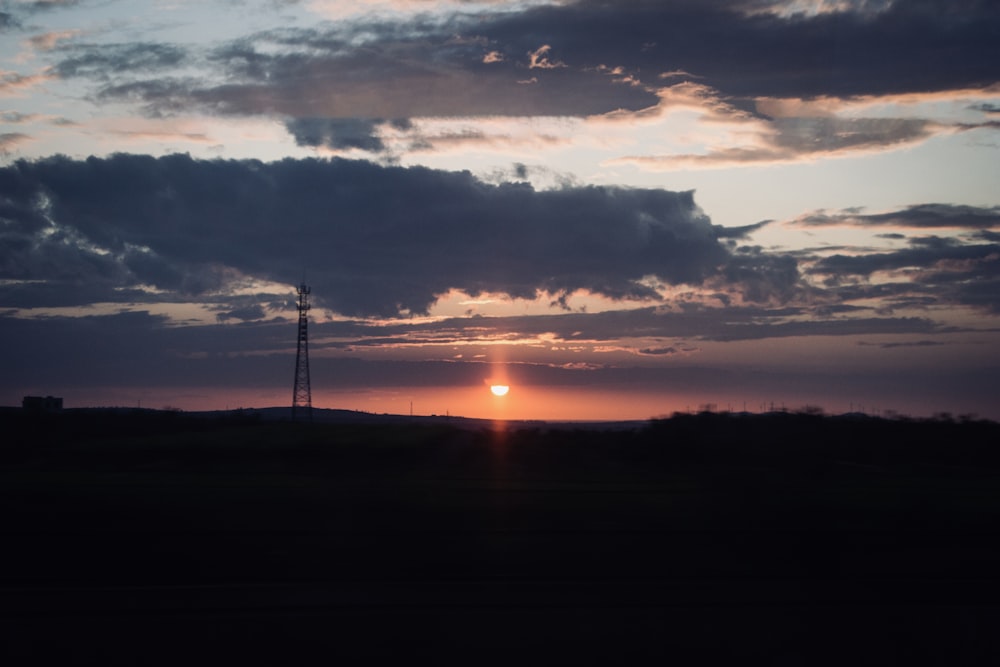 silhouette of trees during sunset