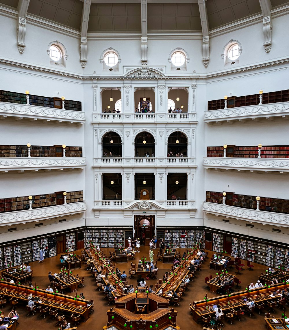 people in library with books