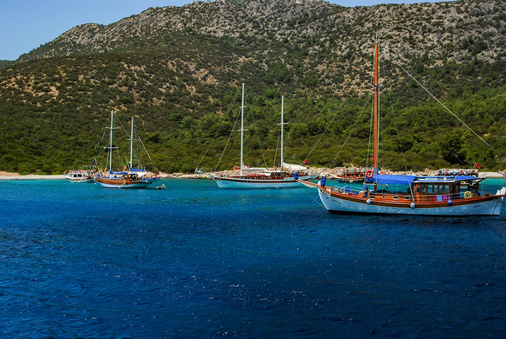 white and blue boat on sea during daytime