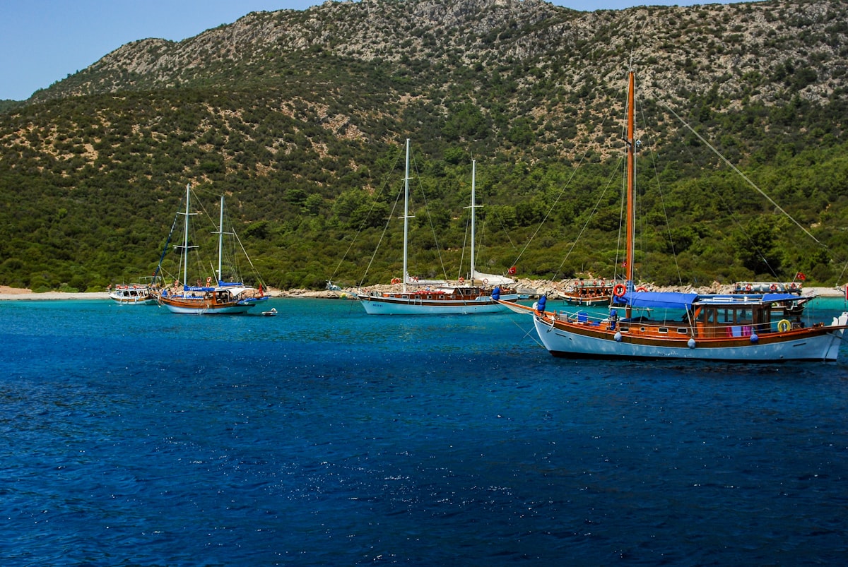 October light over Gümüşlük harbour and submerged Myndos ruins