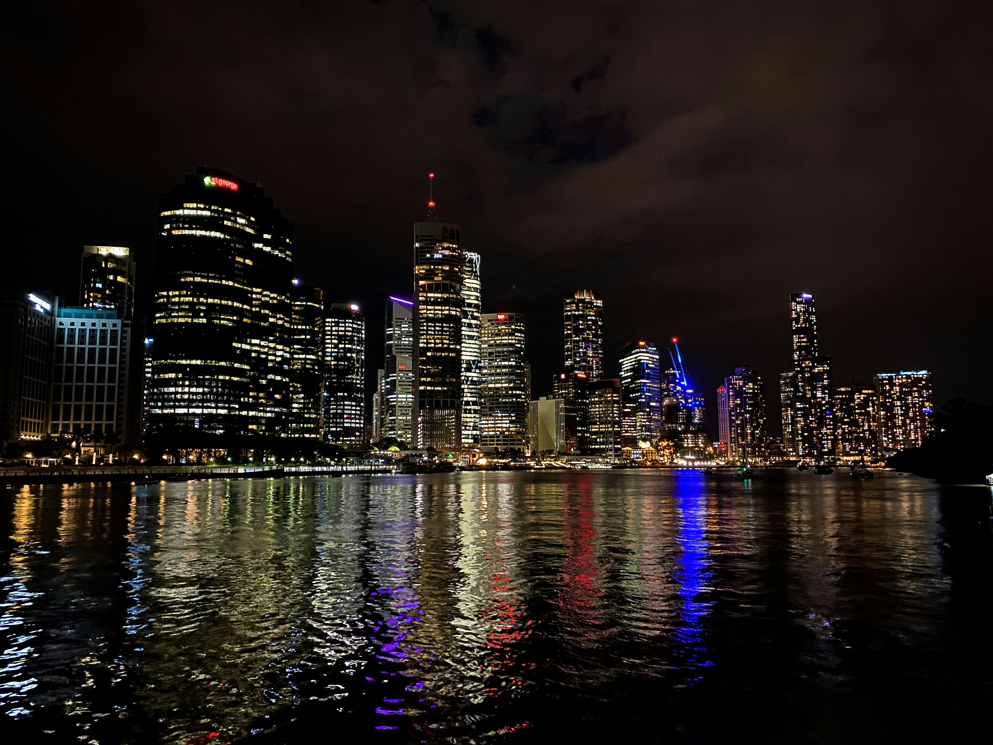Brisbane City at night, taken on the iPhone 11