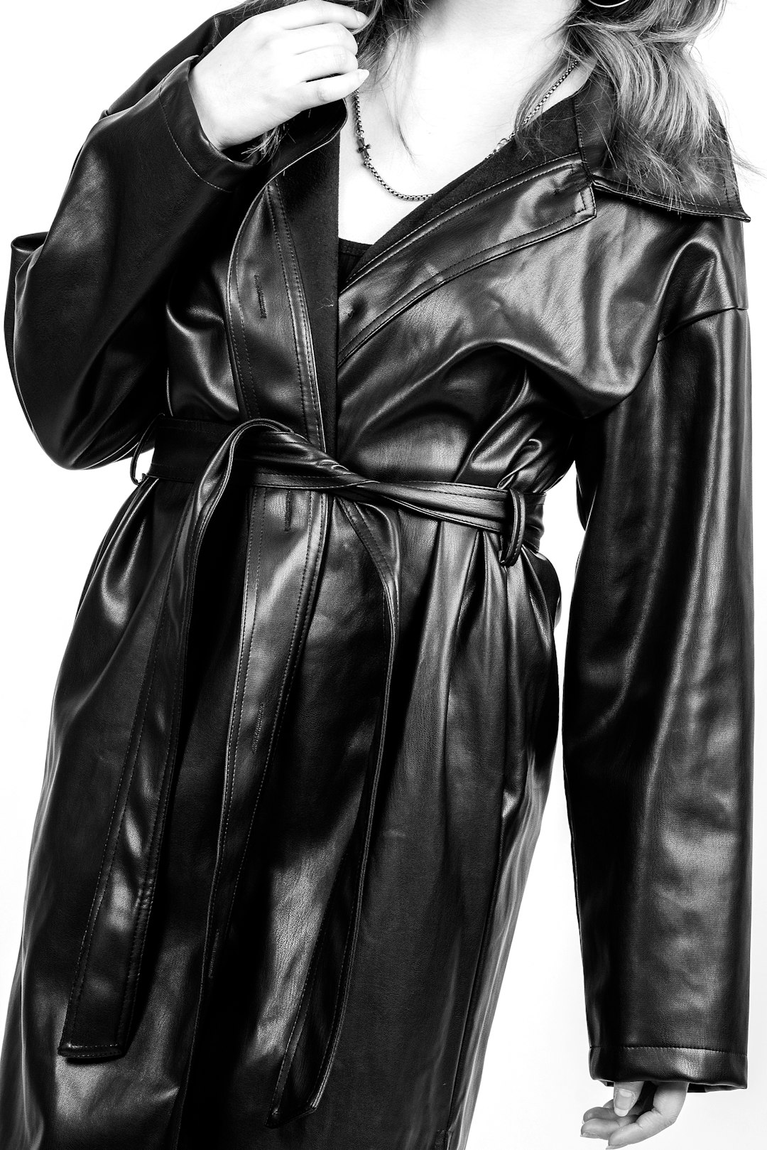 black leather zip up jacket