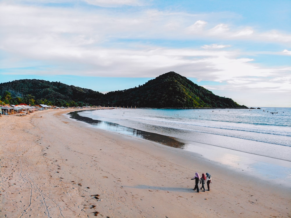 Gente en la playa durante el día