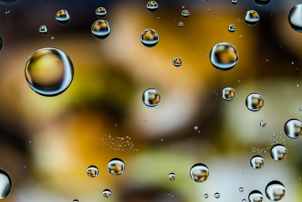 water droplets on glass panel