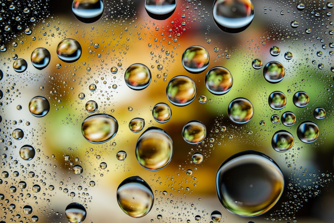 water droplets on glass window