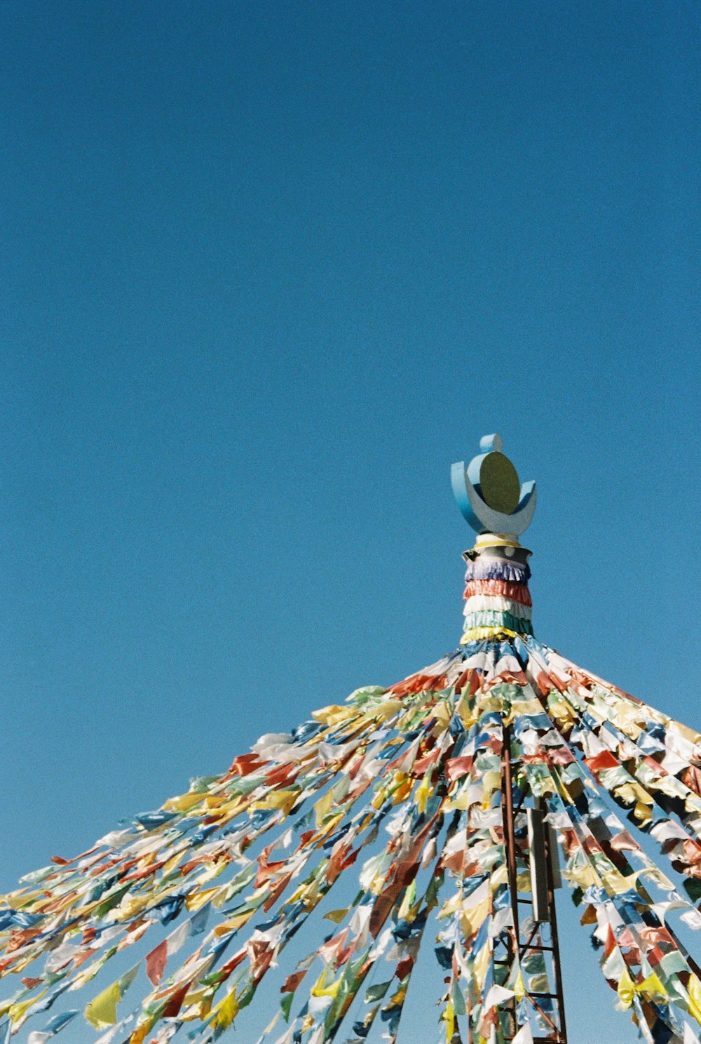 blue green and red roof