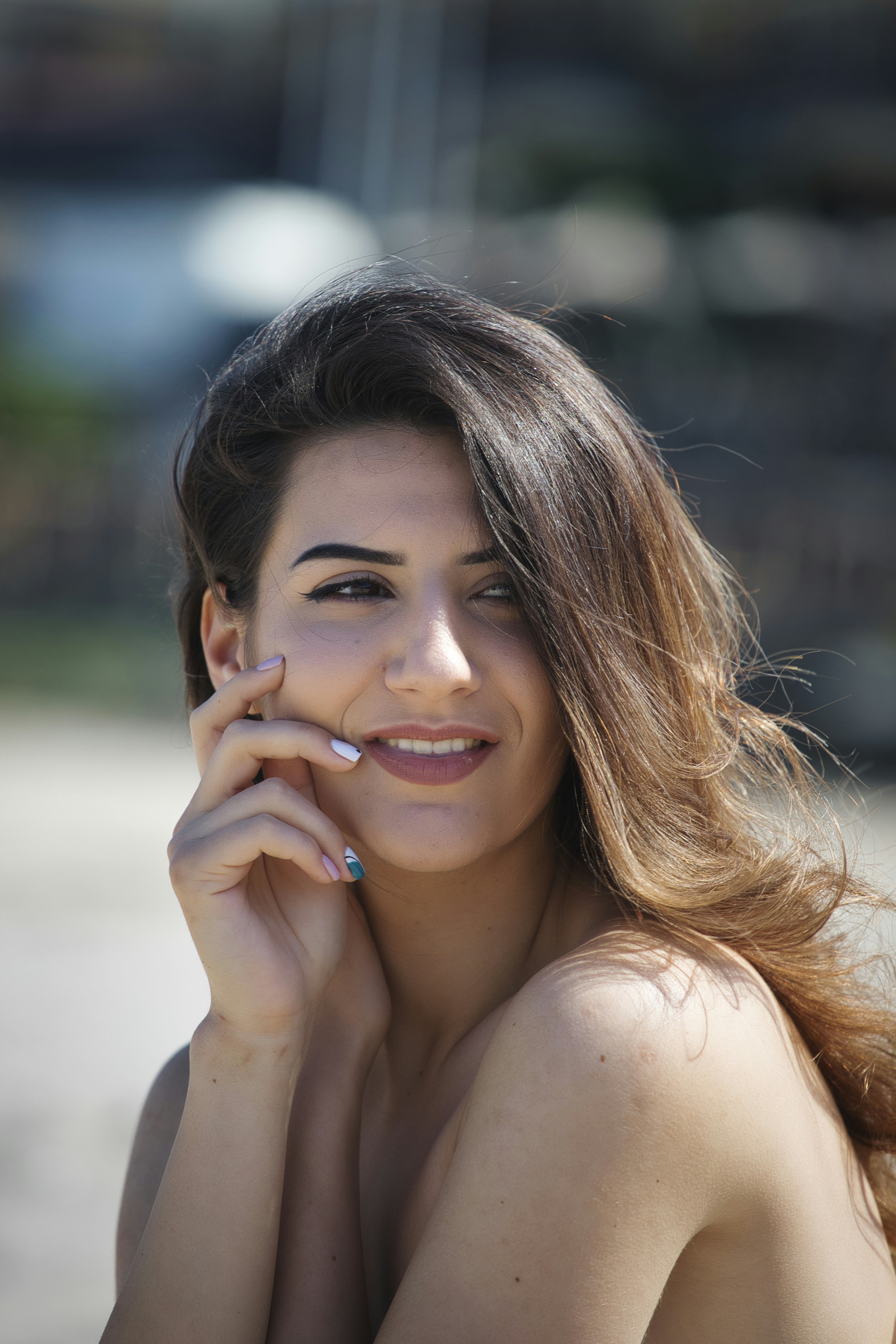 woman with brown hair smiling