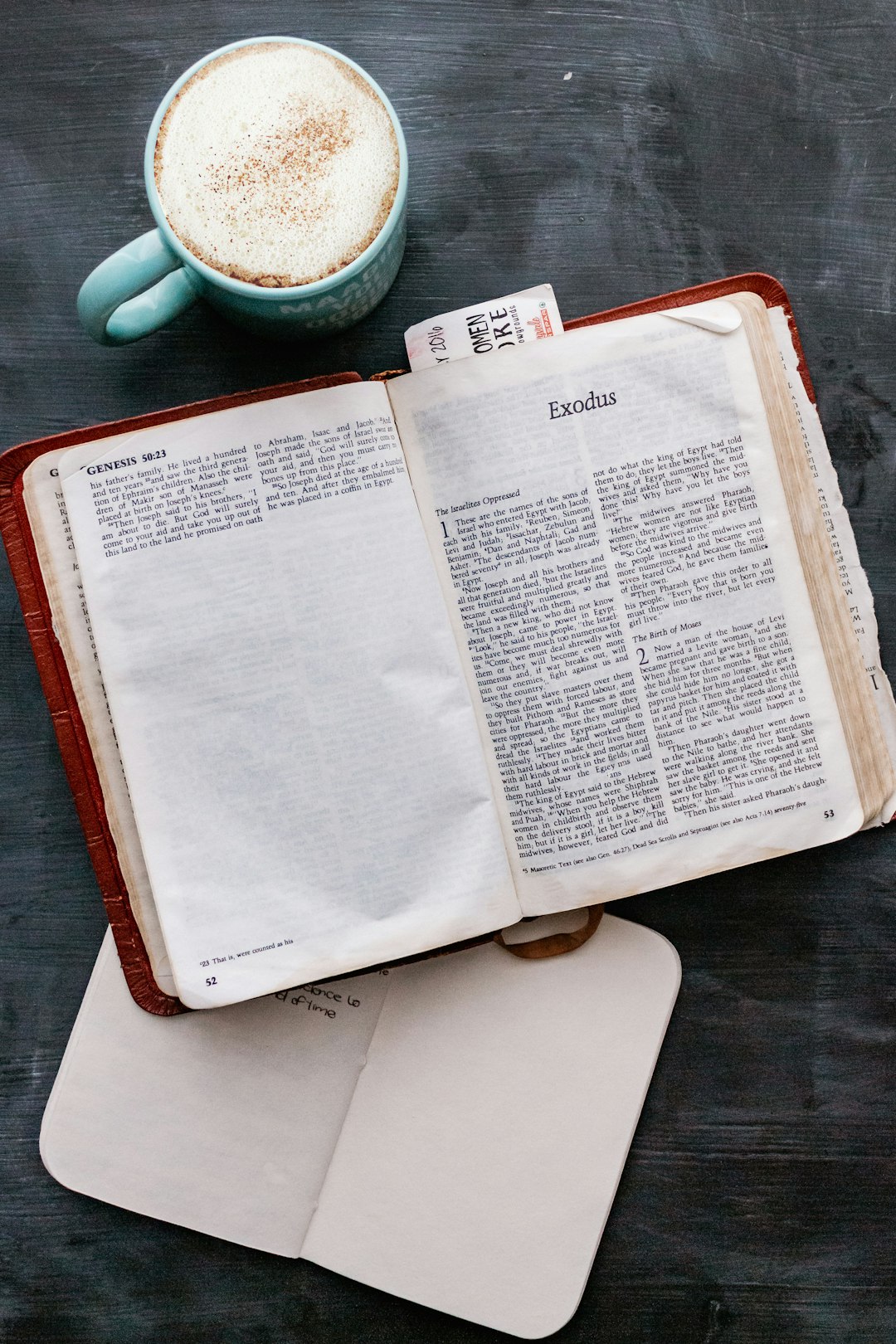 white book page on brown wooden table