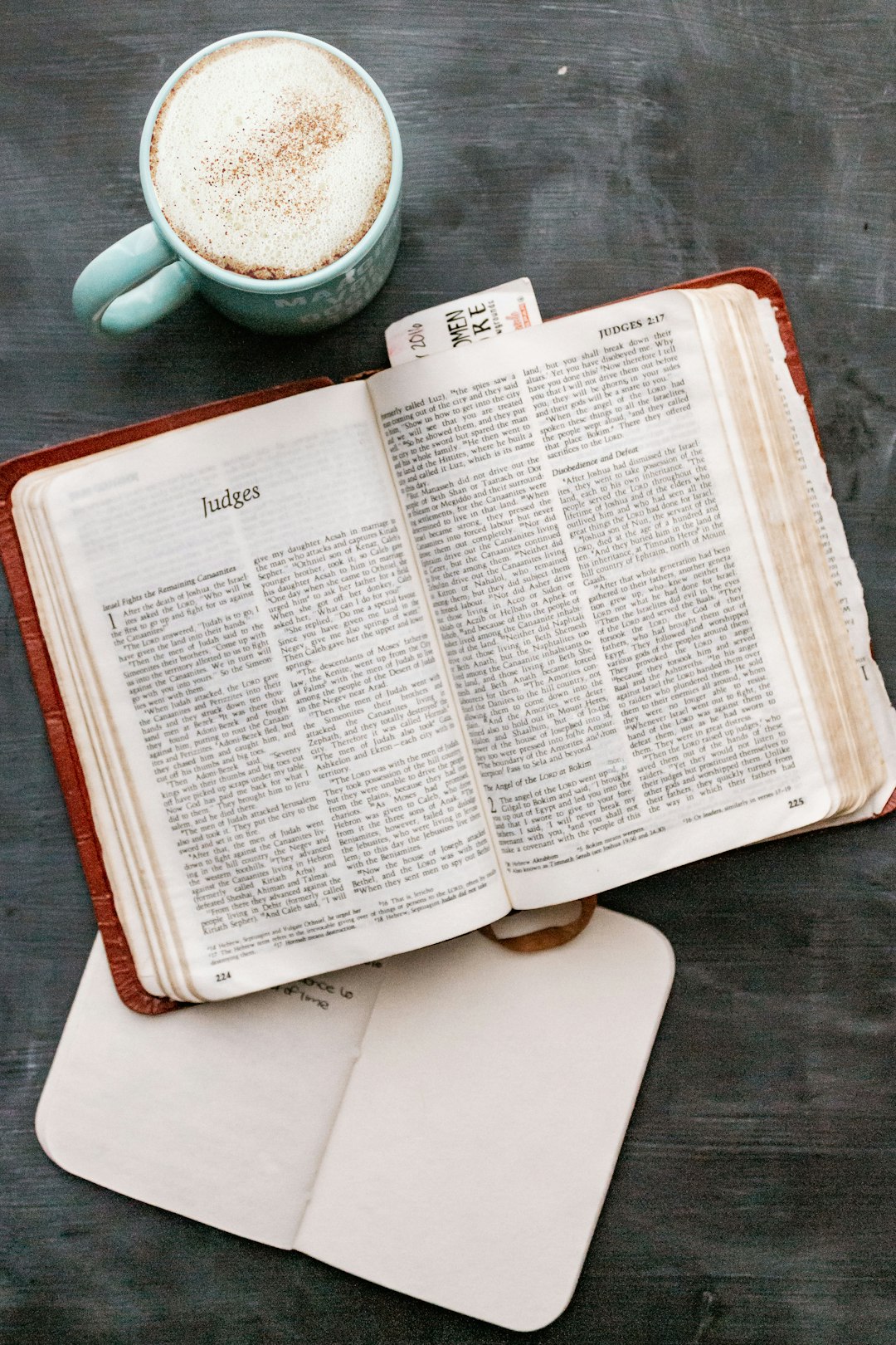 white book page on black table