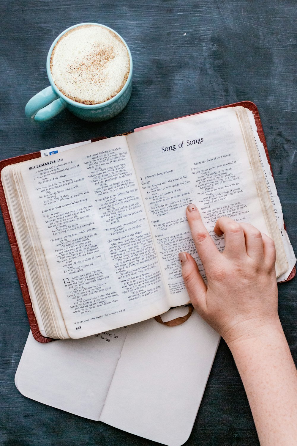 person holding white book page