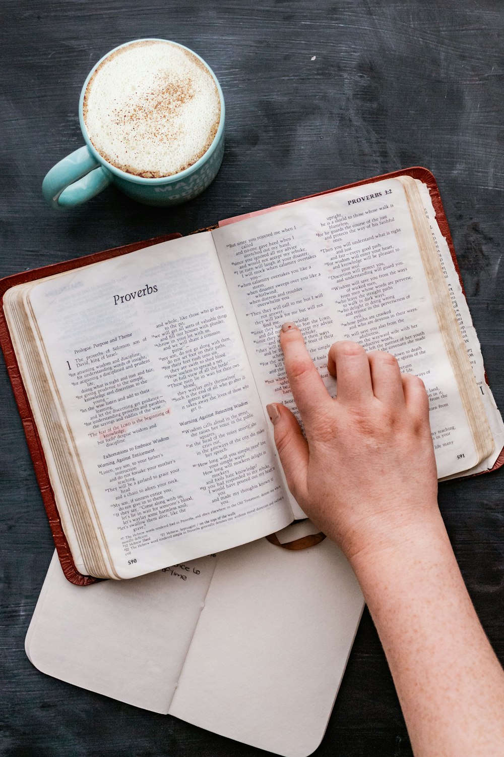 person holding white book page