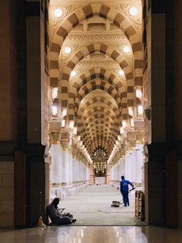 Entrance hallway of an apartment building being professionally cleaned and maintained.