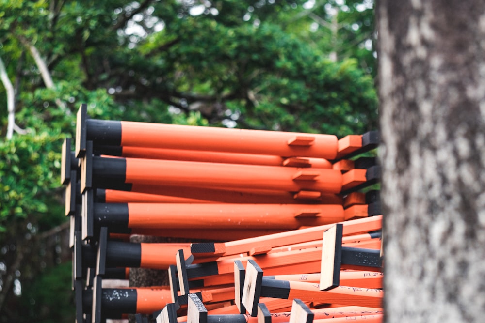 black and orange metal tools