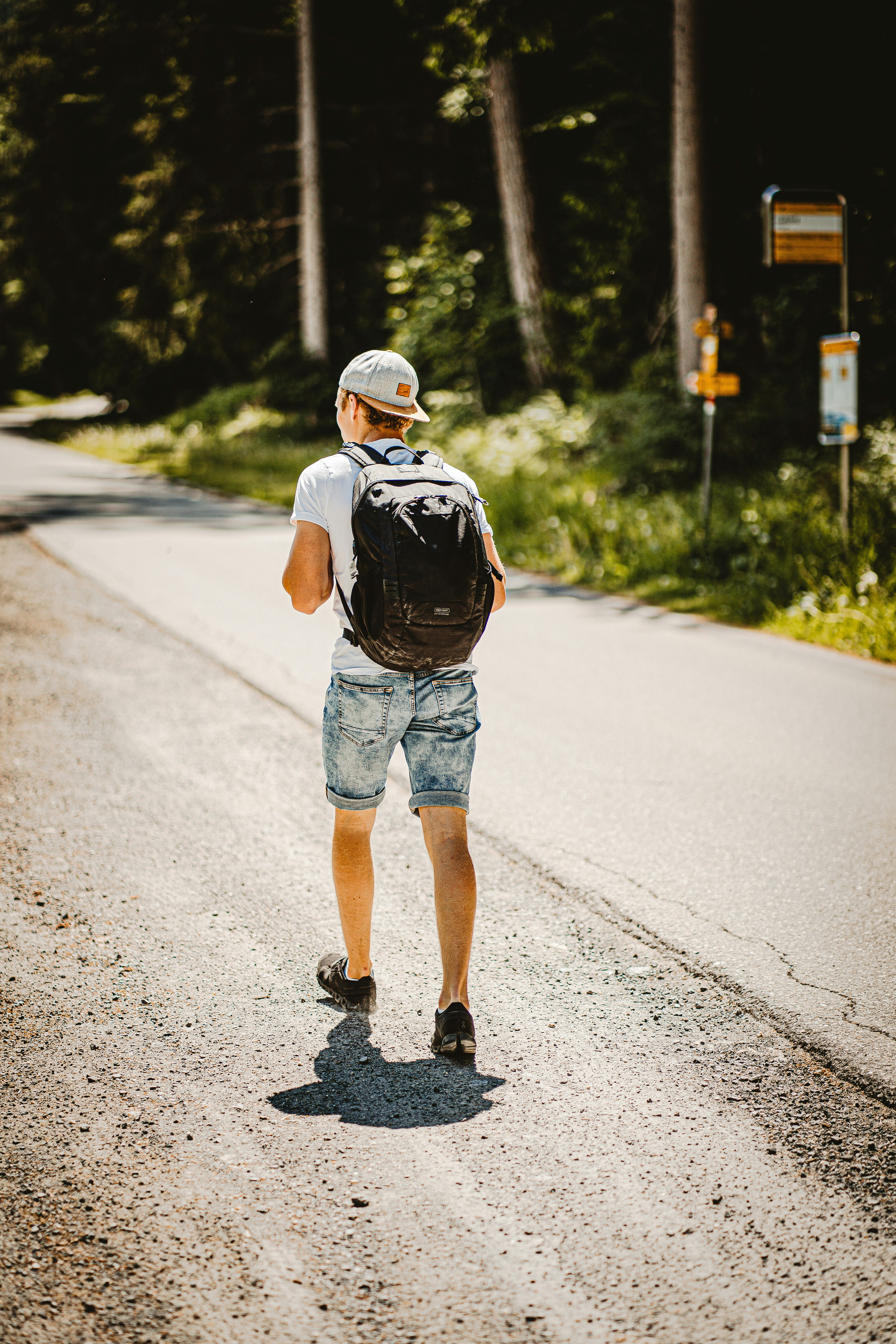 man in denim shorts