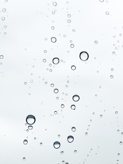 water droplets on glass panel