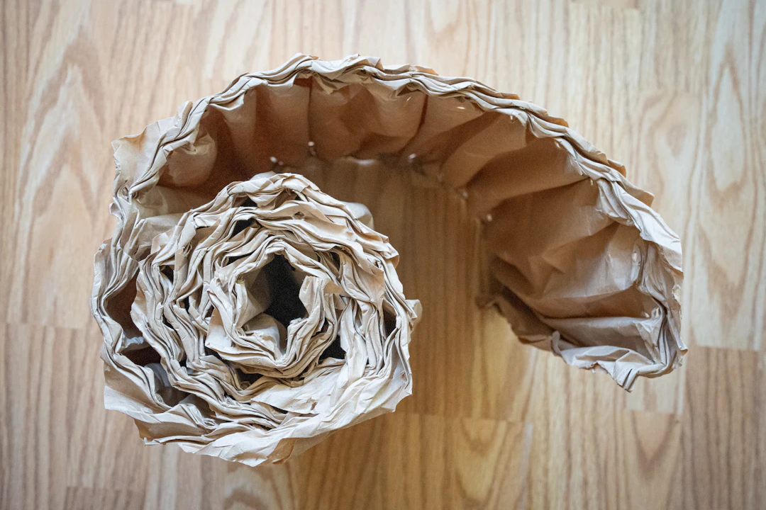 Protective packaging materials arranged for shipment preparation