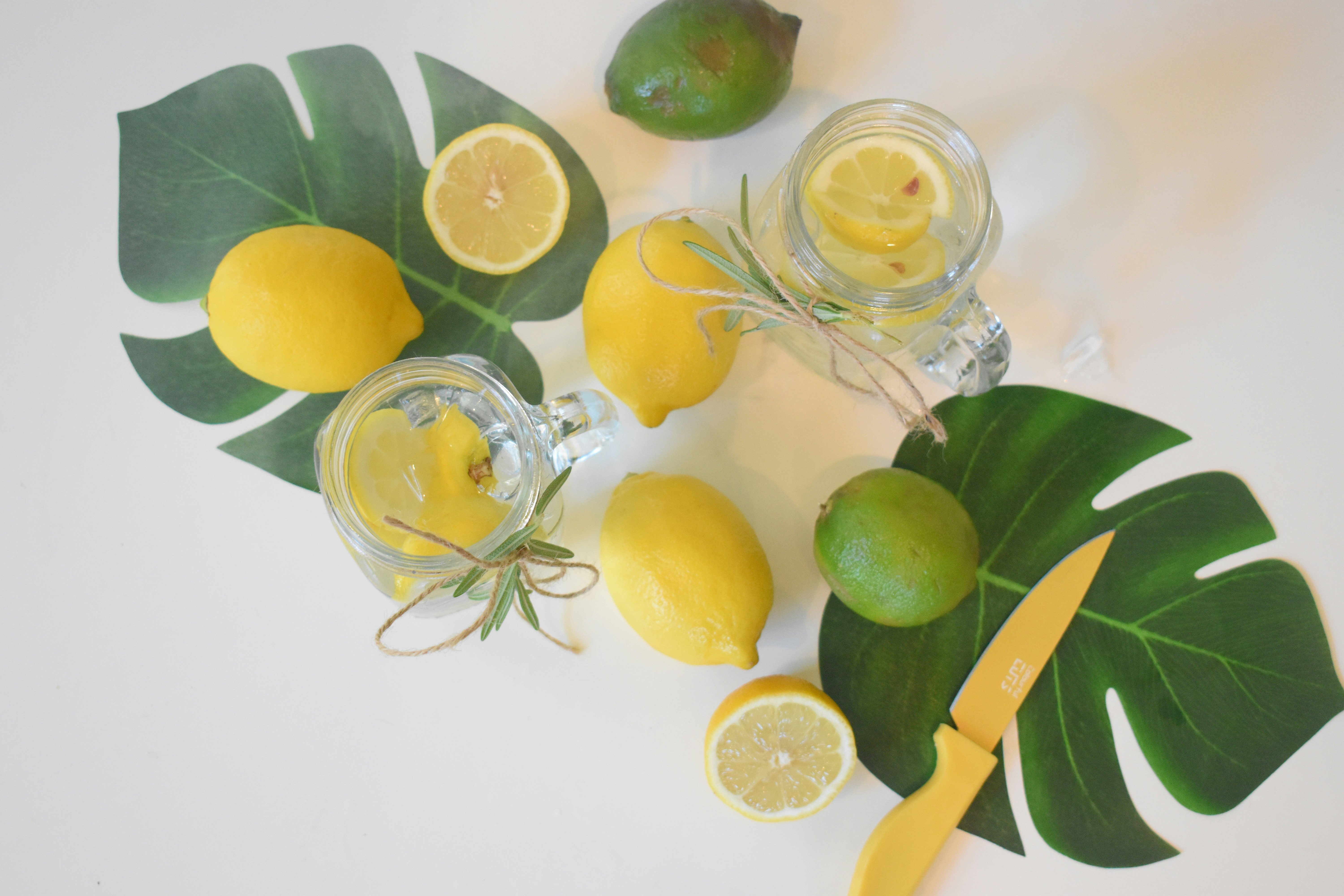 Lemon, Lime, Water, Palm Leaf, Rosemary