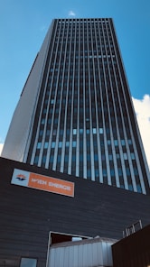 Modern office building in Lübeck with clear signage for enerprio® lübeck.