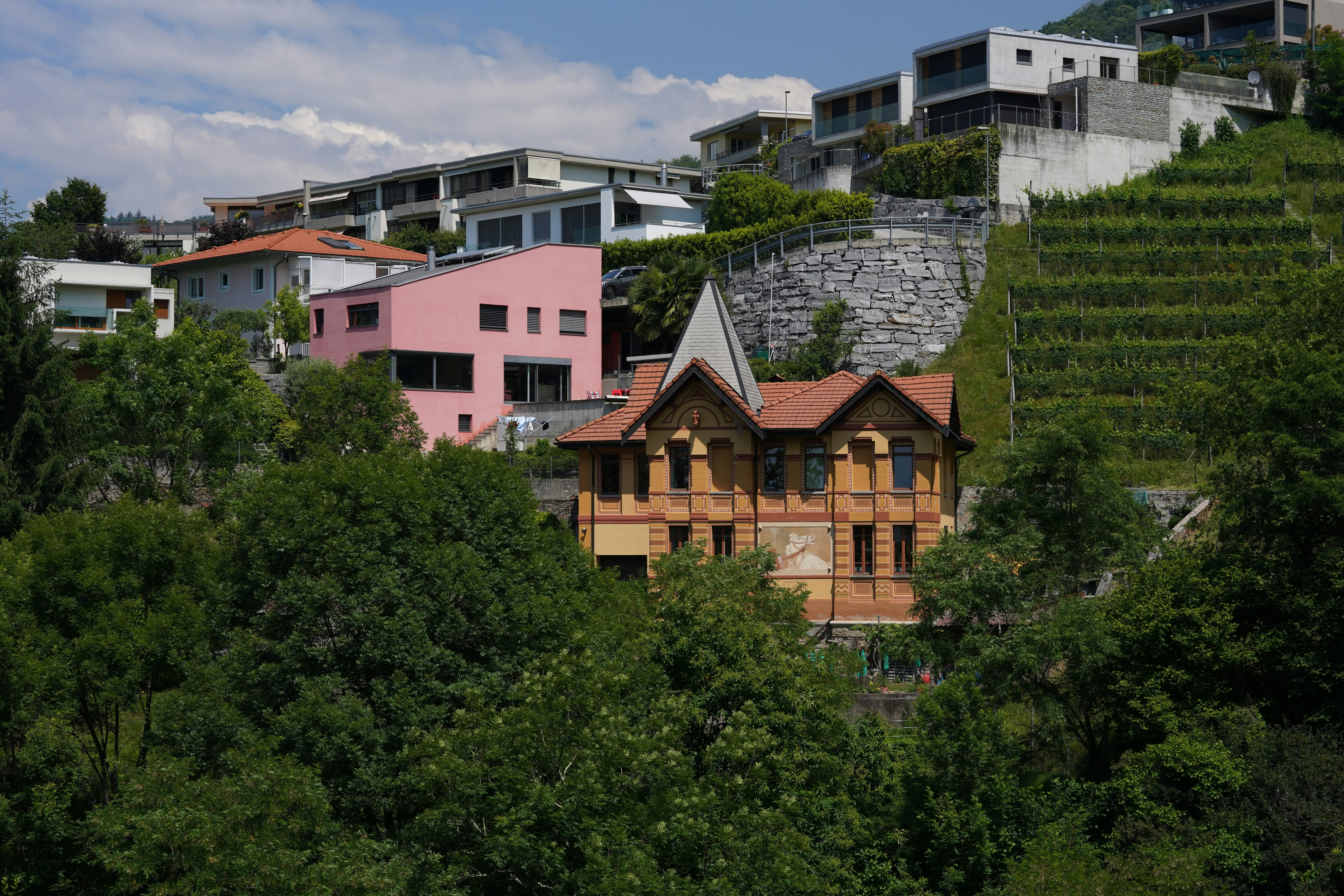 green trees near white and brown concrete building during daytime