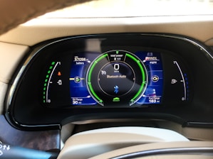 Dashboard with smart IoT control panel managing onboard electrical systems.