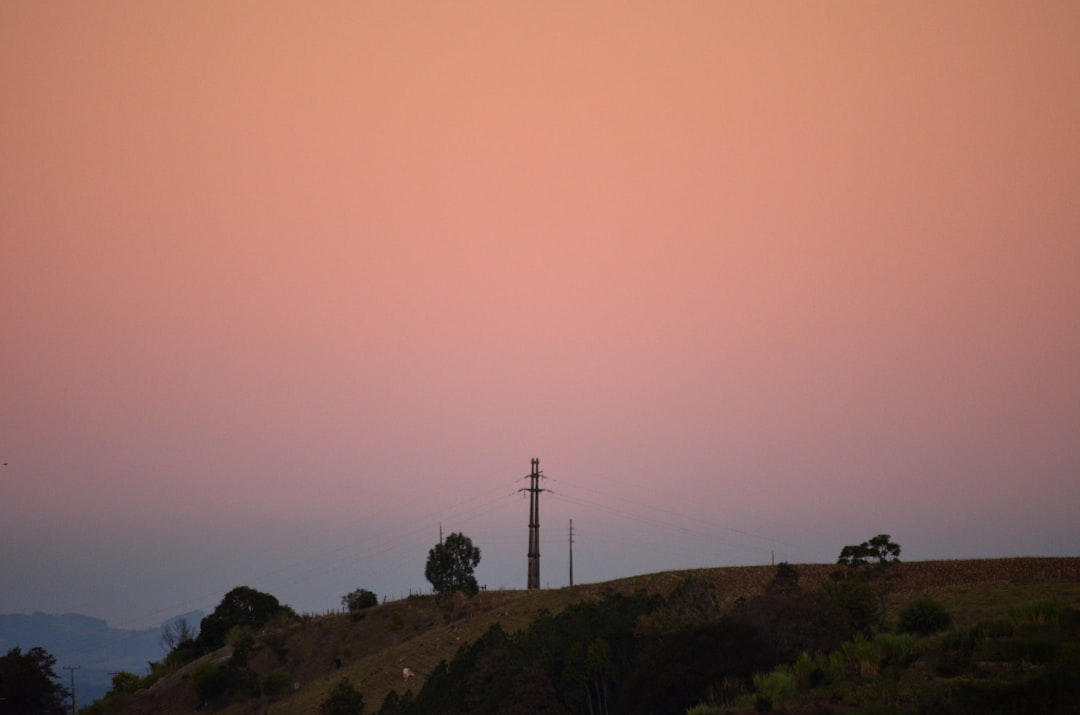 silhouette of mountain during sunset