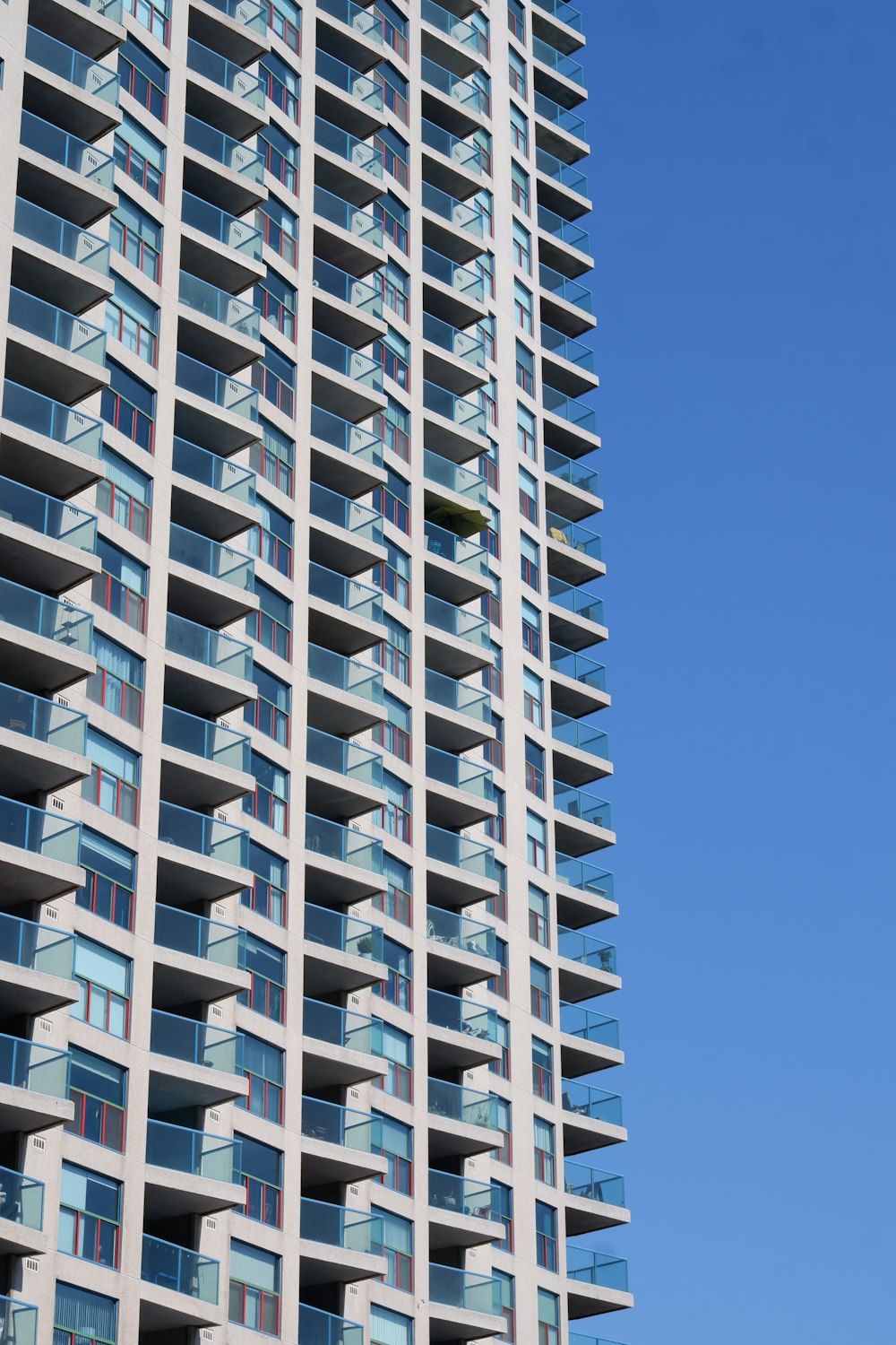 white and blue concrete building