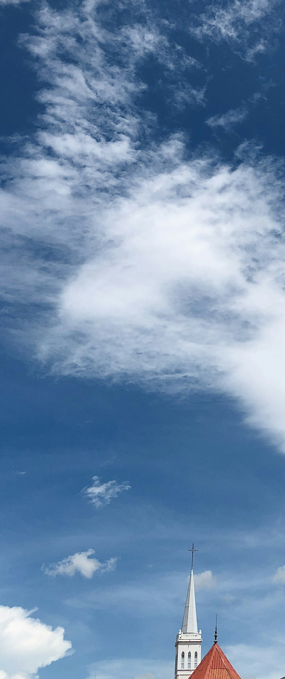 white clouds and blue sky