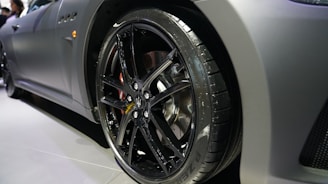 black and silver car wheel