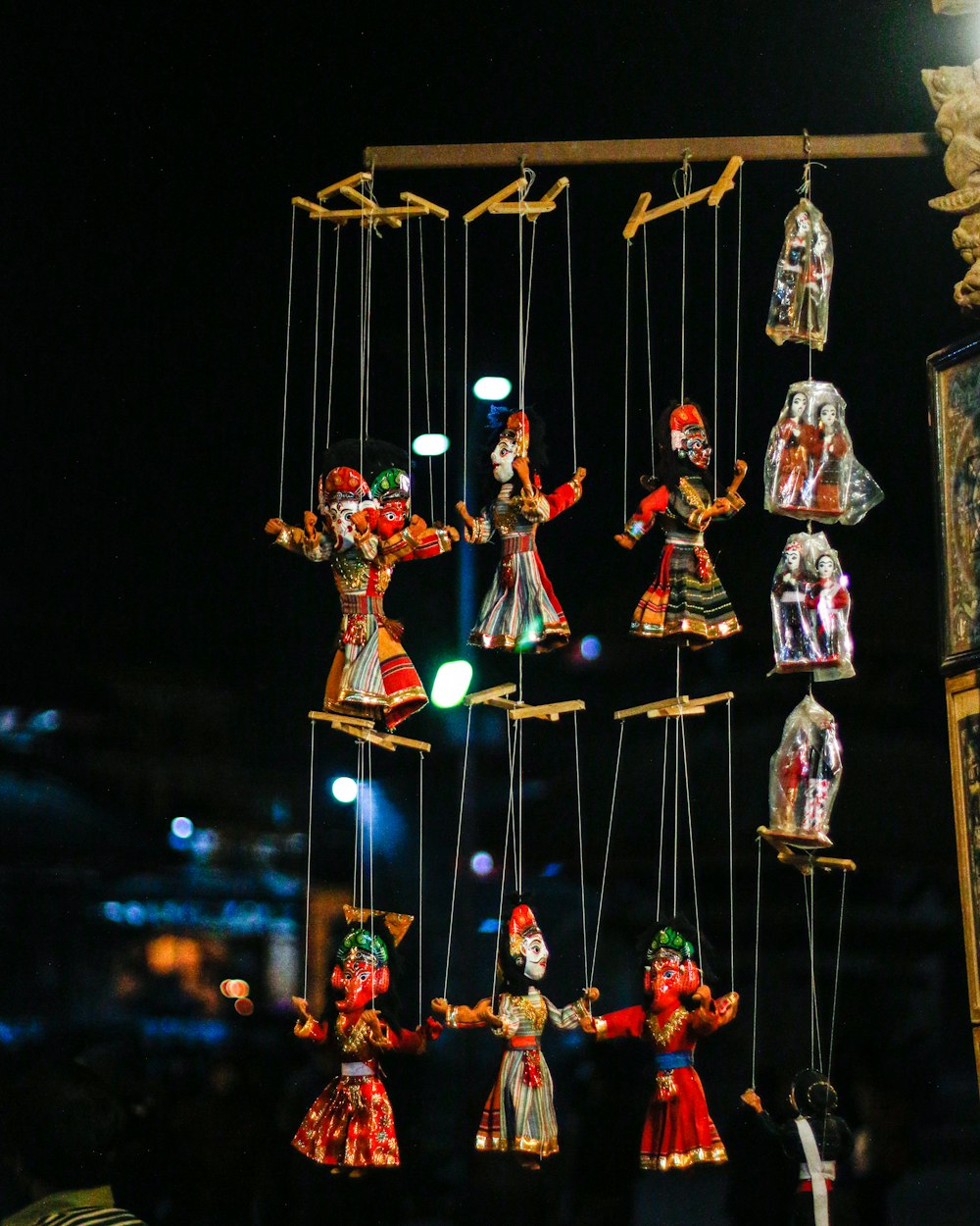 red blue and yellow hanging decor