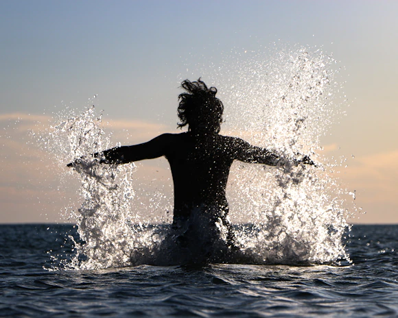 woman in water during daytime
