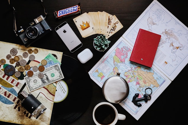 red and white cards on brown wooden table
