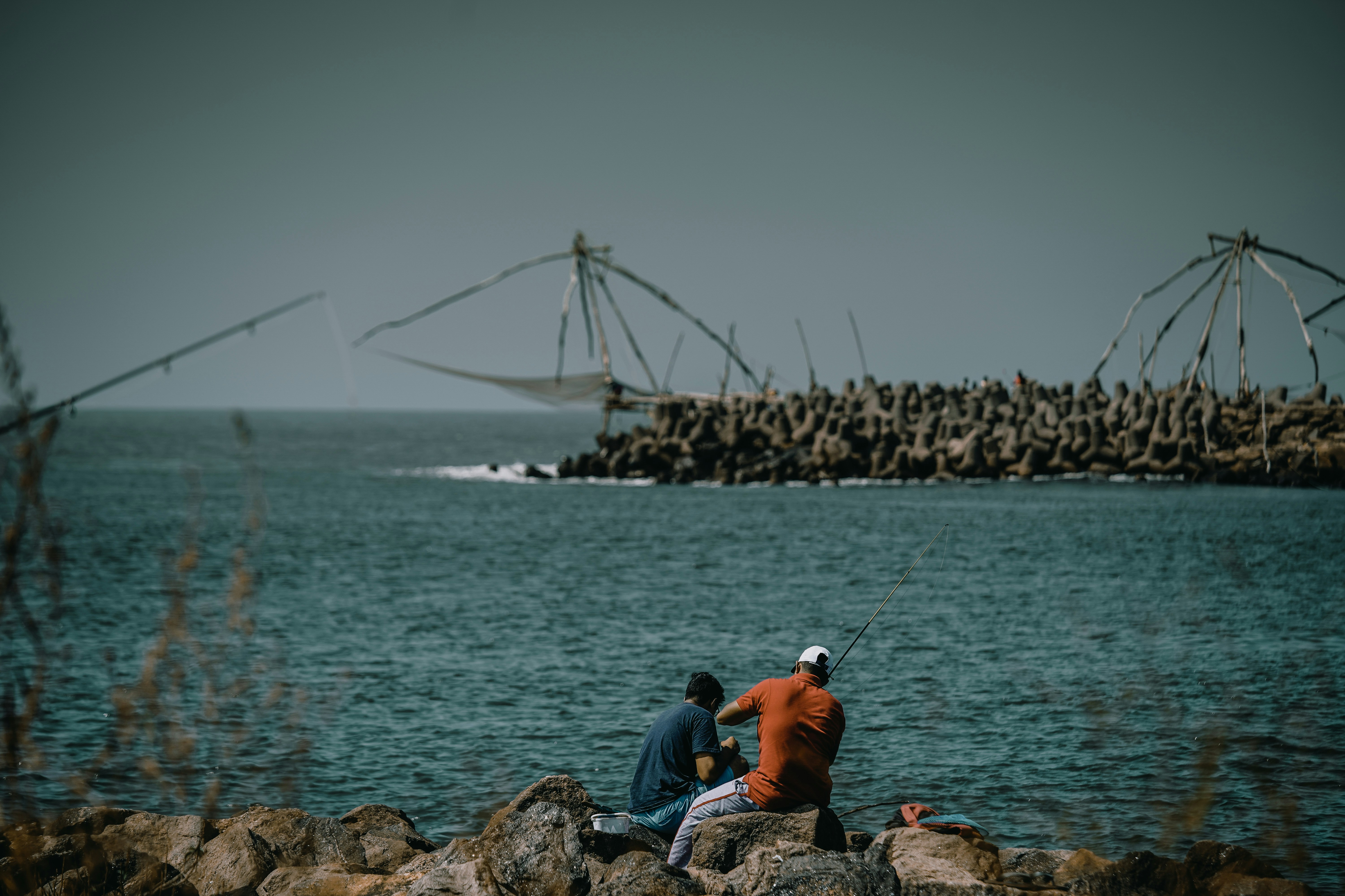 A click of two guys fishing 