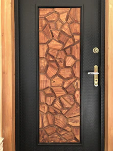 black and brown wooden door