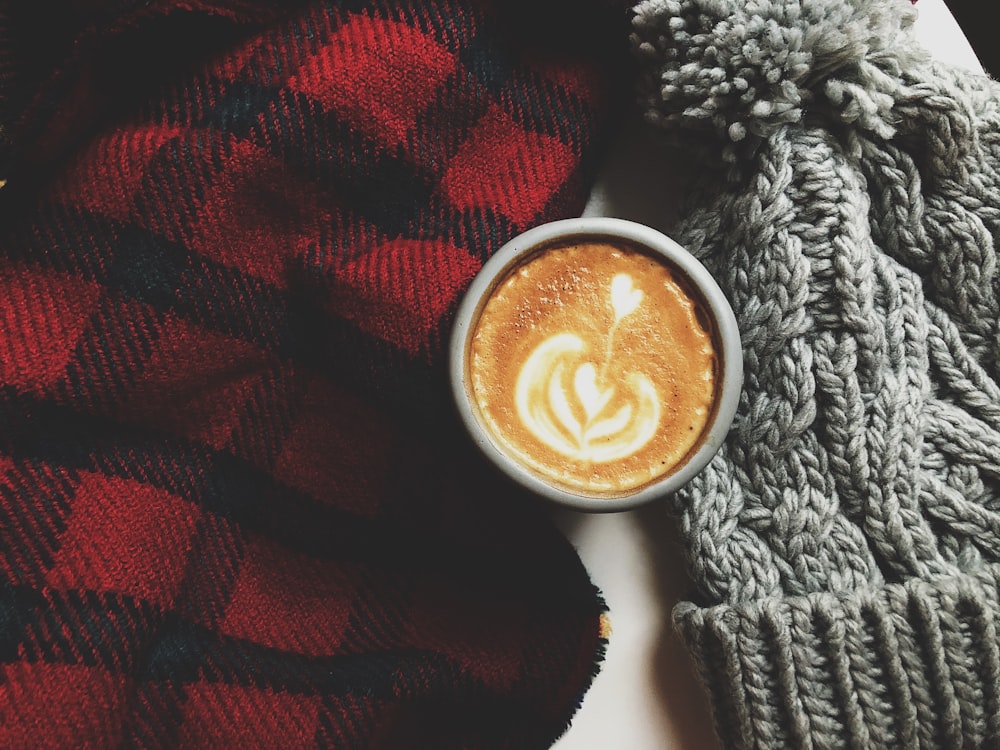 cappuccino in white ceramic mug