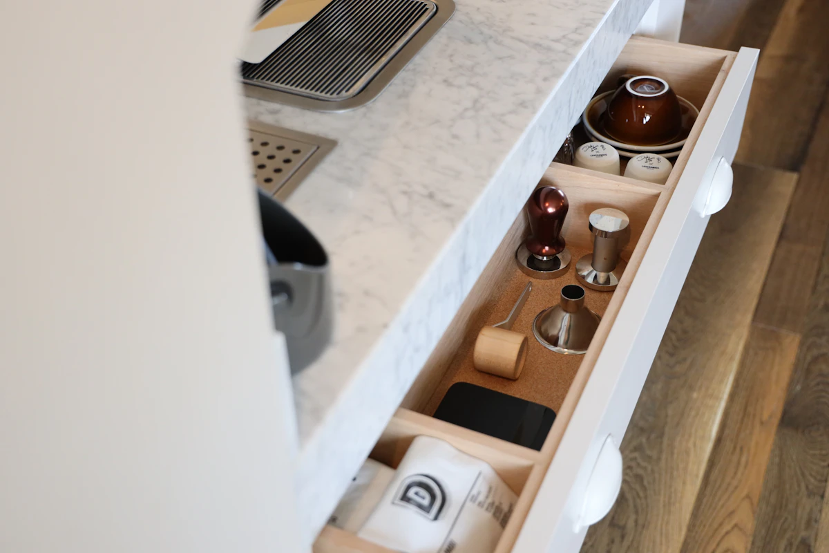 A working kitchen drawer, organised
