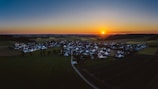 A beautiful sunset over the English village in Pare, Kediri.